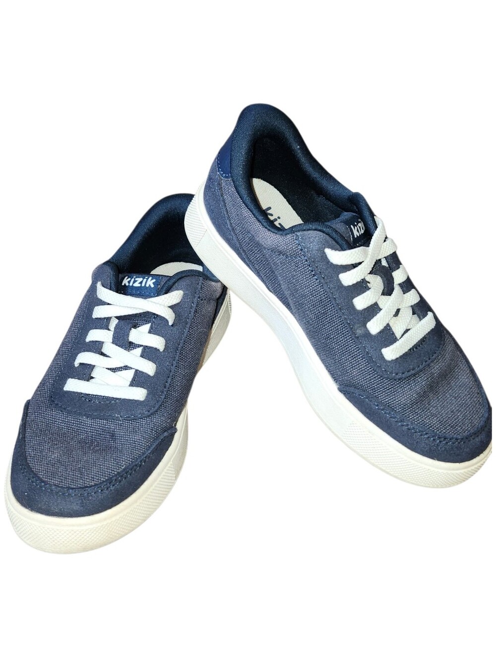 Kizik Kids Prague Hands-Free Slip-On Sneakers Navy Blue Canvas Size 13C